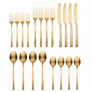 Lenox Cambridge Beacon Gold Satin 20-Piece Flatware Set Metallic, GOLD METAL 807420HGY12X