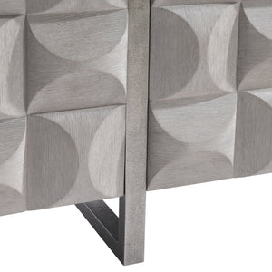 Bernhardt Bernhardt Rune Sculptural Entertainment Credenza With Bluff Oak Veneer, Graphite Legs, Cable Management 321870