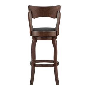 Homelegance By Top-Line Beckham 29-Inch High Back Swivel Bar Stool Dark Grey Rubberwood