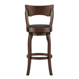 Homelegance By Top-Line Beckham 29-Inch High Back Swivel Bar Stool Dark Grey Rubberwood