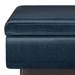 English Elm Owen - Versatile Distressed Dark Blue Storage Ottoman For Coffee Table, Seating & Stylish Decor B136P159189-GIGA