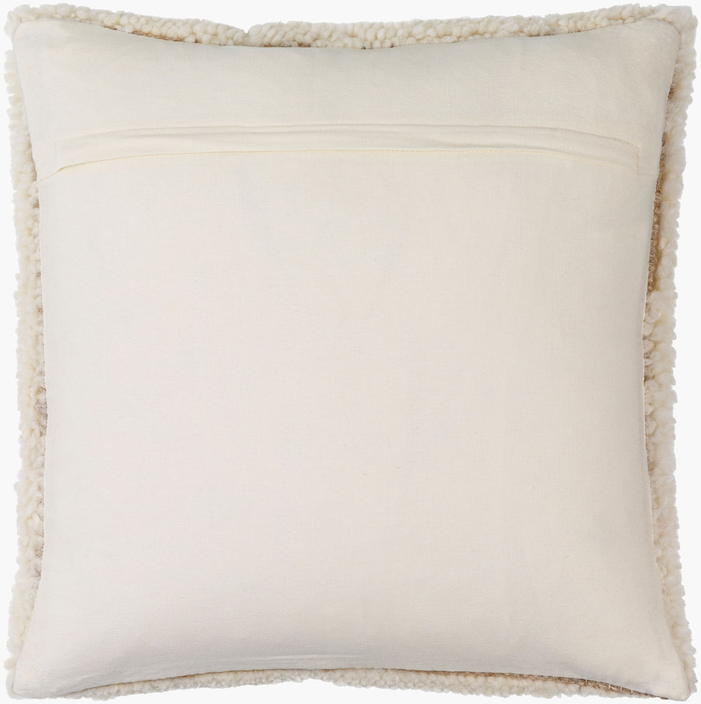 Surya Jakob 18"X18" Modern Accent Pillow – Luxurious Cotton & Wool Blend For Elegant Home Decor Upgrade Cream Wool,Cotton,Cotton Jkb002-2222p