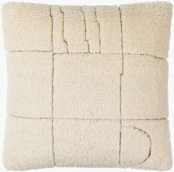 Surya Jakob 18"X18" Modern Accent Pillow – Luxurious Cotton & Wool Blend For Elegant Home Decor Upgrade Cream Wool,Cotton,Cotton Jkb003-1818p