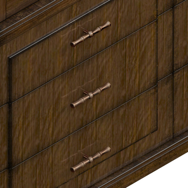 A.R.T. Furniture Eave Traditional China Cabinet In Quartered Walnut - Elegant Design With 2 Glass Doors & 6 Drawers Brown Material(S), Poplar And Parawood Solids,Walnut Veneer 336240-1860