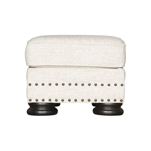 Bernhardt Bernhardt Foster Upholstered Ottoman With Nailhead Trim & Exposed Wood Legs, Plush Rectangular Seat — Made To Order B5171G