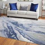 Feizy Rugs Clio Polypropylene Machine Made Industrial Rug Blue/Gray/Ivory 5' x 7'-6"
