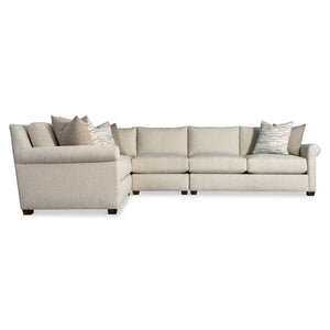 Bernhardt Bernhardt Barnes 4-Piece Sectional — Made-To-Order Transitional Fabric Sofa, Durable Frame, Customizable Finish And Comfort K2265