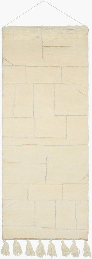 Surya Jakob Bohemian Global Wall Hanging Decor - 71"H X 24"W X 8"D - Unique Cotton & Wool Design Ivory Wool,Cotton,Wood Jko001-66244