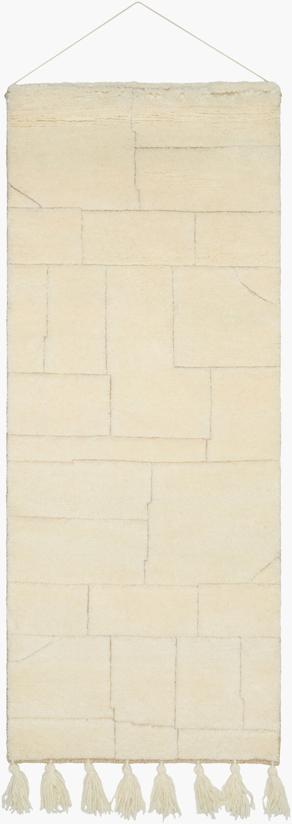 Surya Jakob Bohemian Global Wall Hanging Decor - 71"H X 24"W X 8"D - Unique Cotton & Wool Design Ivory Wool,Cotton,Wood Jko001-66244