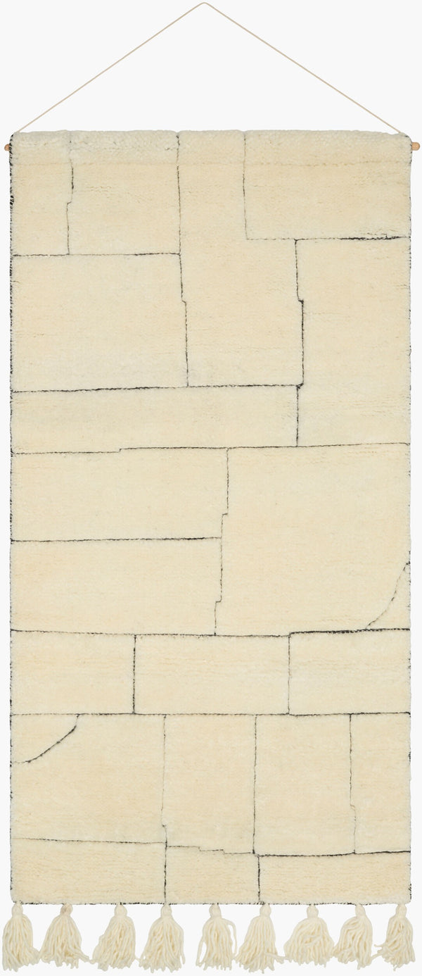 Surya Jakob Bohemian Global Wall Hanging Decor - 71"H X 24"W X 8"D - Unique Cotton & Wool Design Ivory Wool,Cotton,Wood Jko002-60304