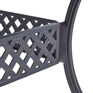 English Elm Christopher Knight Home® - PHOENIX Expandable Dining Table in Natural Copper Finish — Cast Aluminum, Lattice-Botanical Design, Extends to 84" for Outdoor Gatherings 64076.00