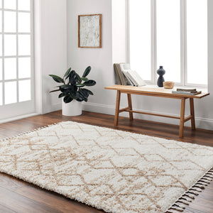 Jakarta JKT-2302 9'2" x 12' Machine Woven Rug JKT2302-9212  White, Beige Surya