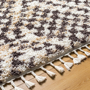 Jakarta JKT-2304 9'2" x 12' Machine Woven Rug JKT2304-9212  White, Black Surya