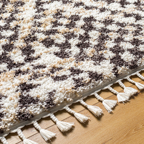 Jakarta JKT-2304 9'2" x 12' Machine Woven Rug JKT2304-9212  White, Black Surya