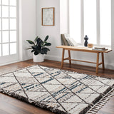 Jakarta JKT-2305 9'2" x 12' Machine Woven Rug JKT2305-9212  White, Black Surya