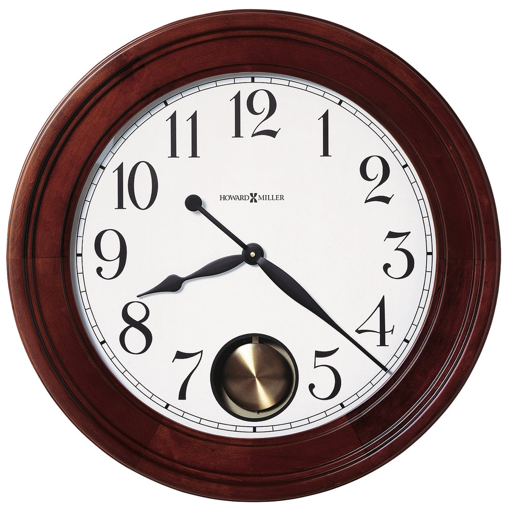 Hekman Furniture 625314 Griffith Wall Clock - Traditional Windsor Cherry Design With Antique Pendulum & Quartz Movement Windsor Cherry Griffith Wall Clock 625314