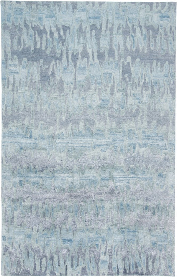 Feizy Rugs Dryden Hand-tufted Viscose & Wool Low Pile Abstract Rug - Elevate Your Space With Organic Style Blue,Green,Gray Viscose,Wool 8738787fblu000e10