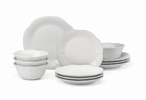 Lenox French Perle White 12-Piece Dinnerware Set White, WHITE STONEWARE 868103