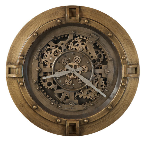 Hekman Furniture 625786 Gerallt Wall Clock - Antique Brass Elegance With Moving Gears For Timeless Home Decor Style  Gerallt Wall Clock 625786