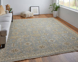 Feizy Rugs Corbitt Wool Hand Knotted Classic Rug Blue/Gray/Ivory 2'-6" x 12'