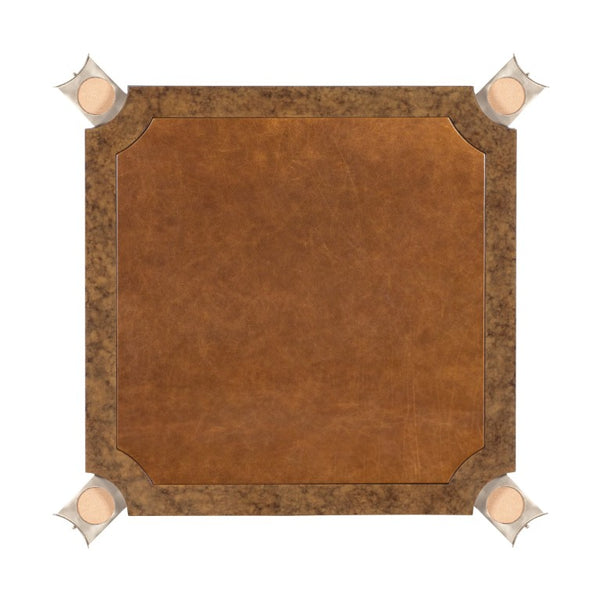 Hooker Furniture Archives Game Table With Leather Playing Surface, Mottled Amber Finish, Brass Accents & Pull-Out Trays 6123-75208-80