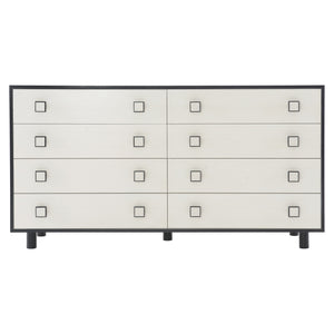 Bernhardt Bernhardt Two-Tone Silhouette Dresser In Eggshell & Onyx — 8 Soft-Close Drawers, Glam Transitional Design 307052