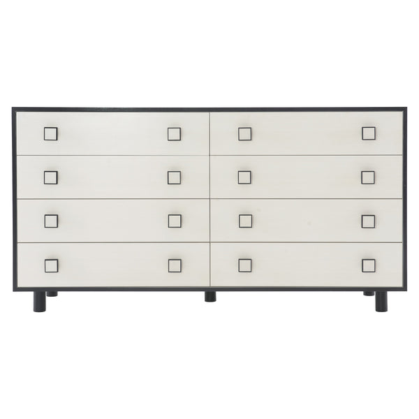 Bernhardt Bernhardt Two-Tone Silhouette Dresser In Eggshell & Onyx — 8 Soft-Close Drawers, Glam Transitional Design 307052