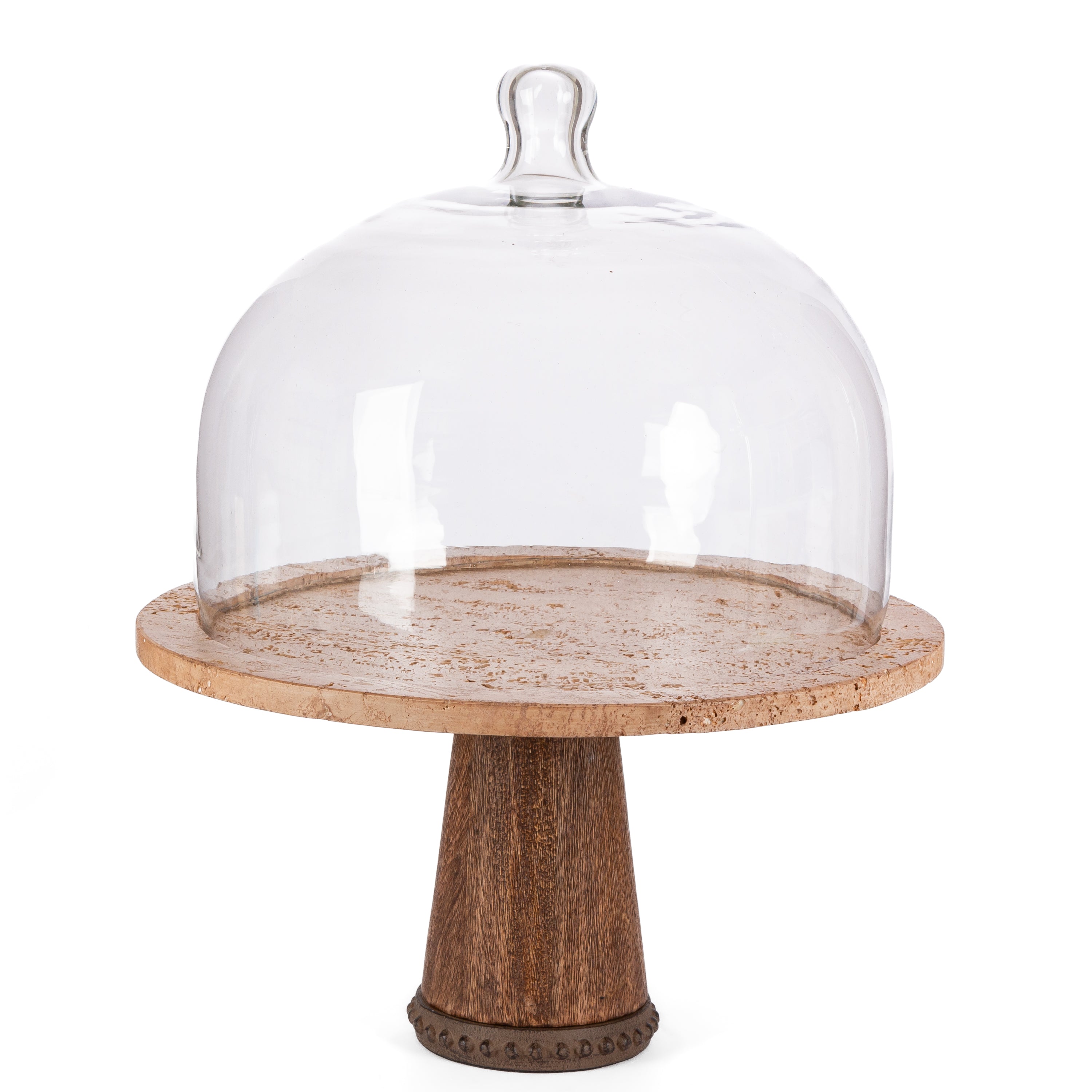 Park Hill Marble Cake Plate with Glass Dome - Thumbnail 2