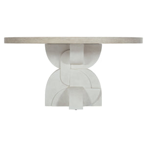 Bernhardt Bernhardt Constantin Sculptural Dining Table With Flaxen White Oak Top And Totemic Cast-Resin Base K1739