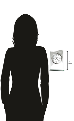 Hekman Furniture 645779 Liberty Tabletop Clock - Elegant Glass Alarm Clock With American Flag Design, Quartz Movement  Liberty Tabletop Clock 645779