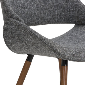 English Elm Malden Bentwood Dining Chair - Stylish Grey Upholstered Seat For Mid-Century Modern Spaces B136P158893