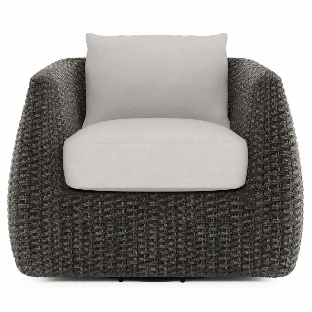 Bernhardt Bernhardt Sarene Outdoor Swivel Chair — All-Weather Woven Frame, 360° Swivel, Deep Cushions, Made-To-Order O4472SA