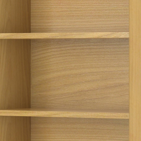 English Elm Banting Mid-Century Bookcase - Handcrafted Oak Veneer With Industrial Metal Accents For Stylish Storage B136P158466