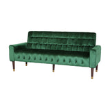 Christopher Knight Home® - Noble House - Hertford Tufted Velvet Sofa with Gold Tipped Tapered Legs