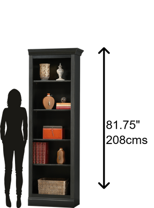 Hekman Furniture 920016 Elegant Right Bookcase For Stylish Storage – Durable Wood Design With Adjustable Shelves Antique Black Right Return Bookcase 920016