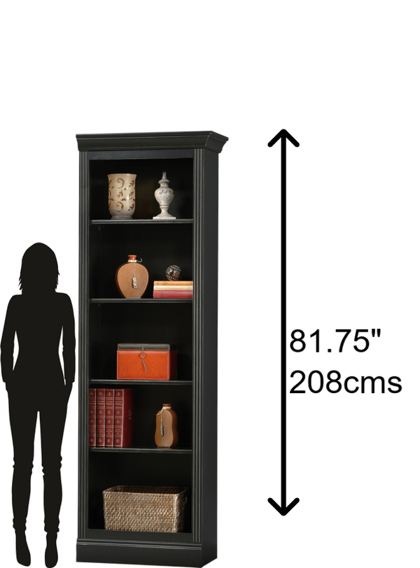 Hekman Furniture 920016 Elegant Right Bookcase For Stylish Storage – Durable Wood Design With Adjustable Shelves Antique Black Right Return Bookcase 920016