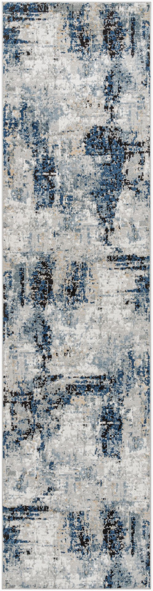 Livabliss Jolie Machine Woven Turkish Accent Rug Polypropylene Blend for Modern Entryway Decor Dark Blue, Beig 2'7" x 10' JLO2300-2710