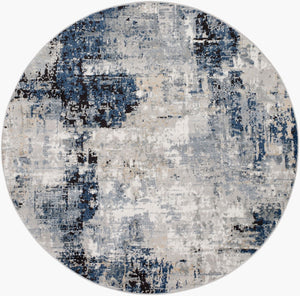 Livabliss Jolie Machine Woven Turkish Accent Rug Polypropylene Blend for Modern Entryway Decor Dark Blue, Beig 5'3" x 5'3" JLO2300-53RD