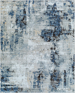 Livabliss Jolie Machine Woven Turkish Accent Rug Polypropylene Blend for Modern Entryway Decor Dark Blue, Beig 7'10" x 10' JLO2300-71010