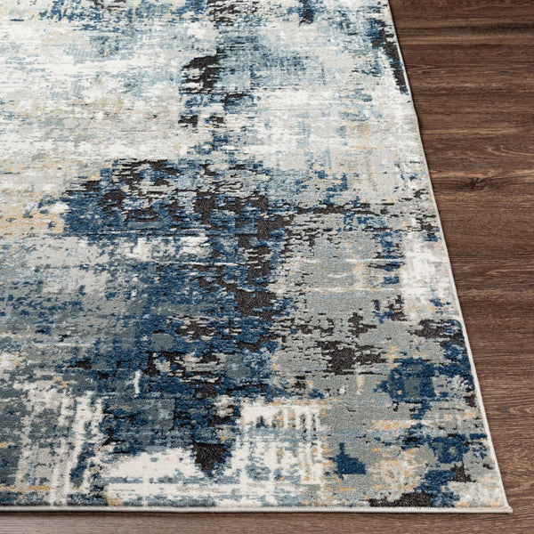 Livabliss Jolie Machine Woven Turkish Accent Rug Polypropylene Blend for Modern Entryway Decor Dark Blue, Beig 8'10" x 12' JLO2300-912