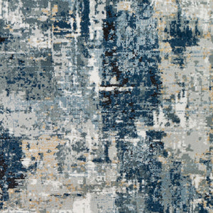 Livabliss Jolie Machine Woven Turkish Accent Rug Polypropylene Blend for Modern Entryway Decor Dark Blue, Beig 8'10" x 12' JLO2300-912