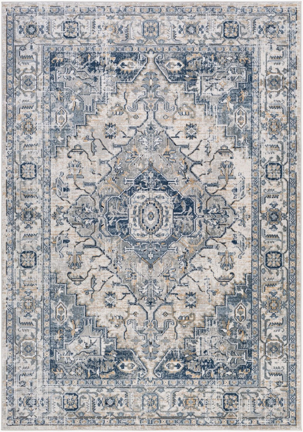 Livabliss Jolie Traditional Turkish Woven Area Rug with High Low Pile Texture for Living Rooms Medium Gray, Ta 5'3" x 7'3" JLO2305-5373