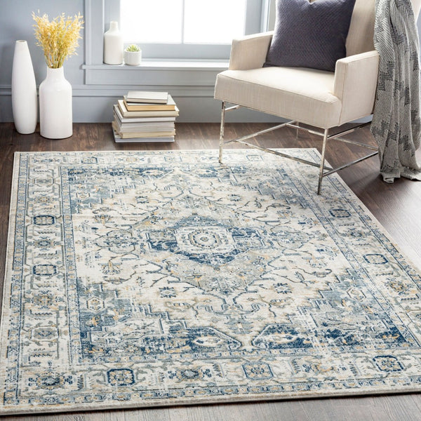 Livabliss Jolie Traditional Turkish Woven Area Rug with High Low Pile Texture for Living Rooms Medium Gray, Ta 5'3" x 7'3" JLO2305-5373