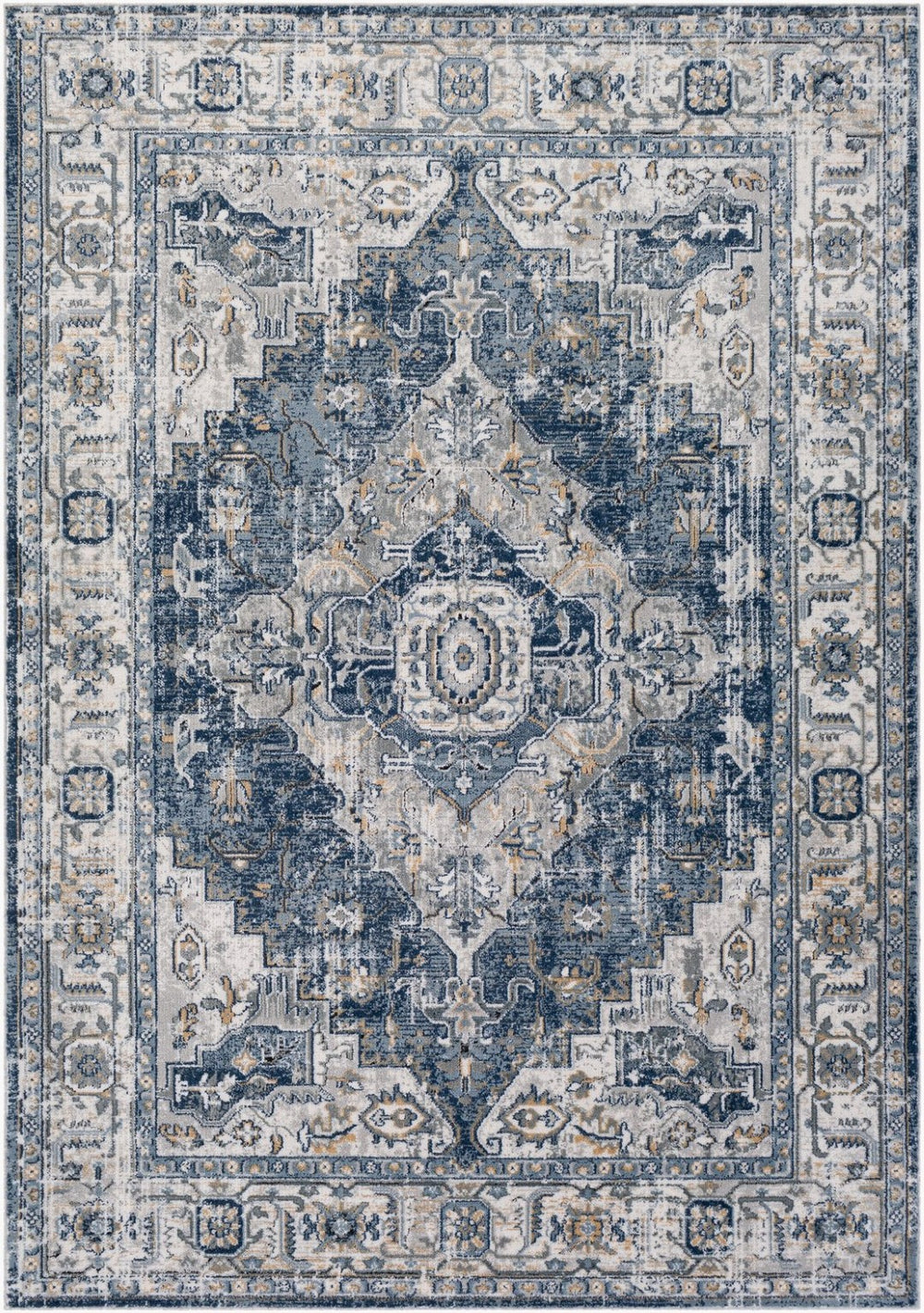 Livabliss Jolie Traditional Turkish Woven Area Rug with High Low Pile for Living Rooms Medium Gray, Ta 6'7" x 9' JLO2306-679