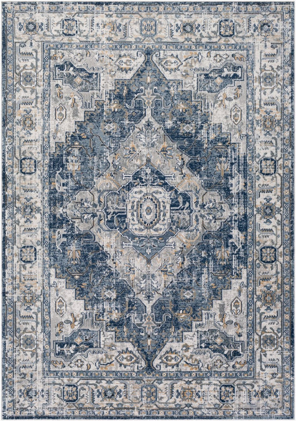 Livabliss Jolie Traditional Turkish Woven Area Rug with High Low Pile for Living Rooms Medium Gray, Ta 6'7" x 9' JLO2306-679