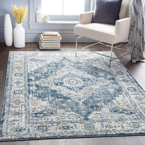 Livabliss Jolie Traditional Turkish Woven Area Rug with High Low Pile for Living Rooms Medium Gray, Ta 6'7" x 9' JLO2306-679