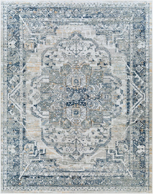 Livabliss Jolie Traditional Area Rug Turkey Woven Polypropylene Living Dining Room Accent Beige, Dark Blu 7'10" x 10' JLO2308-71010