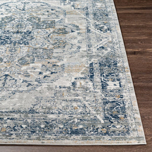 Livabliss Jolie Traditional Area Rug Turkey Woven Polypropylene Living Dining Room Accent Beige, Dark Blu 5'3" x 7' JLO2308-5373