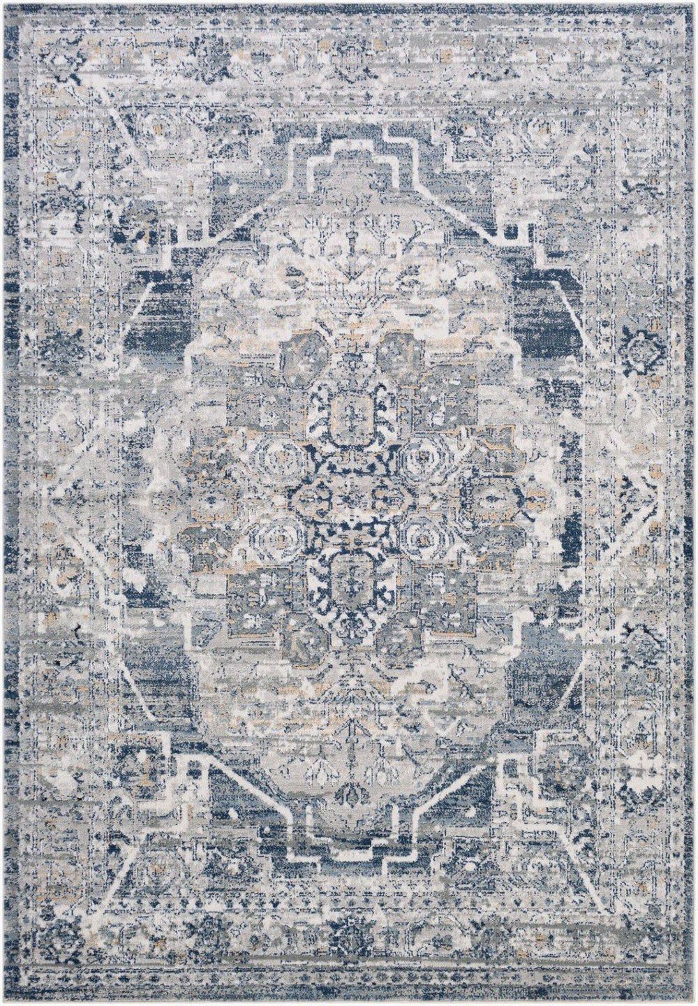 Livabliss Jolie Traditional Pattern Modern Area Rug Polypropylene Woven Living Room Accent Medium Gray, Ta 6'7" x 9' JLO2309-679