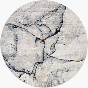 Livabliss Jolie High Low Pile Turkish Woven Polypropylene Rug for Large Living Spaces Medium Gray, Ta 6'7" x 6'7" Round JLO2316-67RD